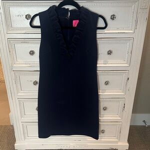 Lilly Pulitzer Navy Ruffle Detail Top